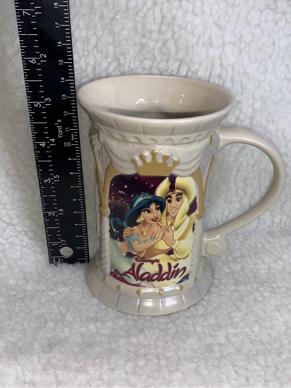 Disney Store Exclusive Aladdin Jasmine Sculpted Coffee Mug Cup 5” Ceramic 10oz